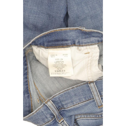 Wrangler Larston Men Blue Straight Slim Stretch Jeans W33 L32