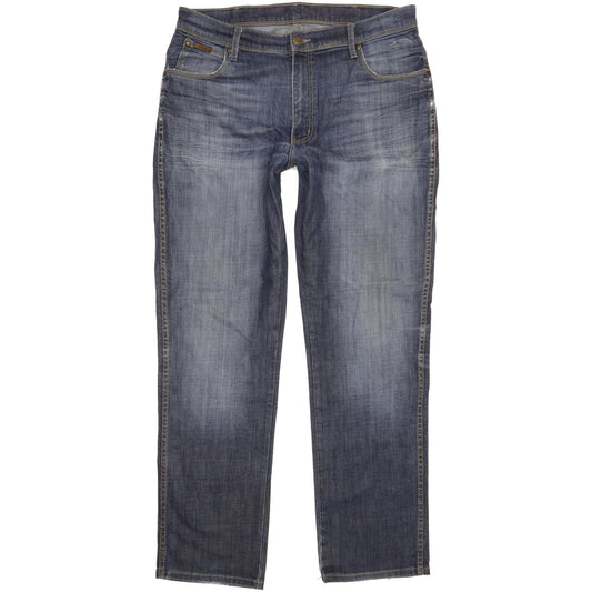 Wrangler Texas Men Blue Straight Regular Stretch Jeans W38 L34