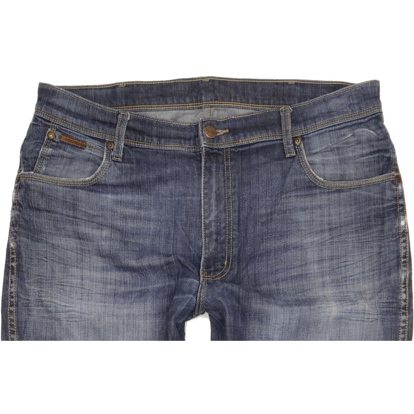 Wrangler Texas Men Blue Straight Regular Stretch Jeans W38 L34