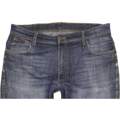 Wrangler Texas Men Blue Straight Regular Stretch Jeans W38 L34