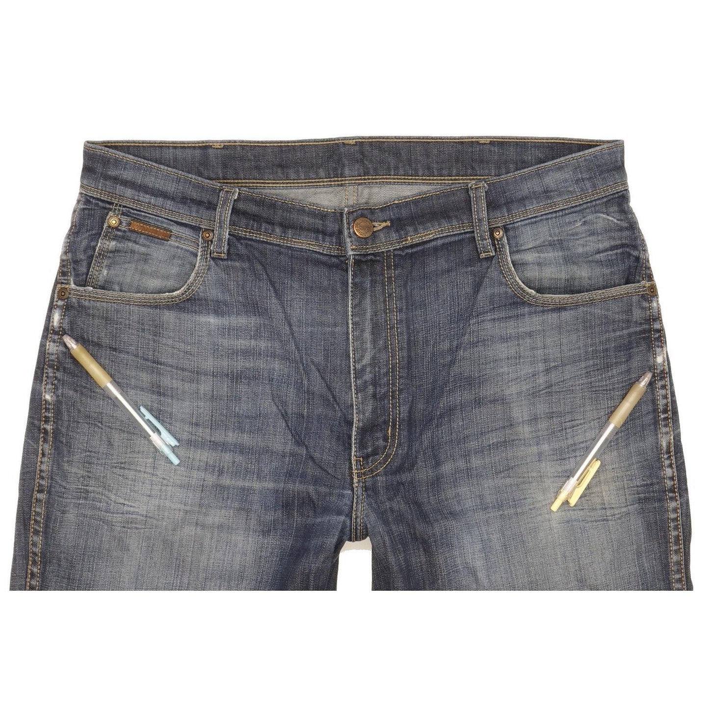 Wrangler Texas Men Blue Straight Regular Stretch Jeans W38 L34