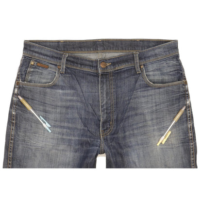 Wrangler Texas Men Blue Straight Regular Stretch Jeans W38 L34