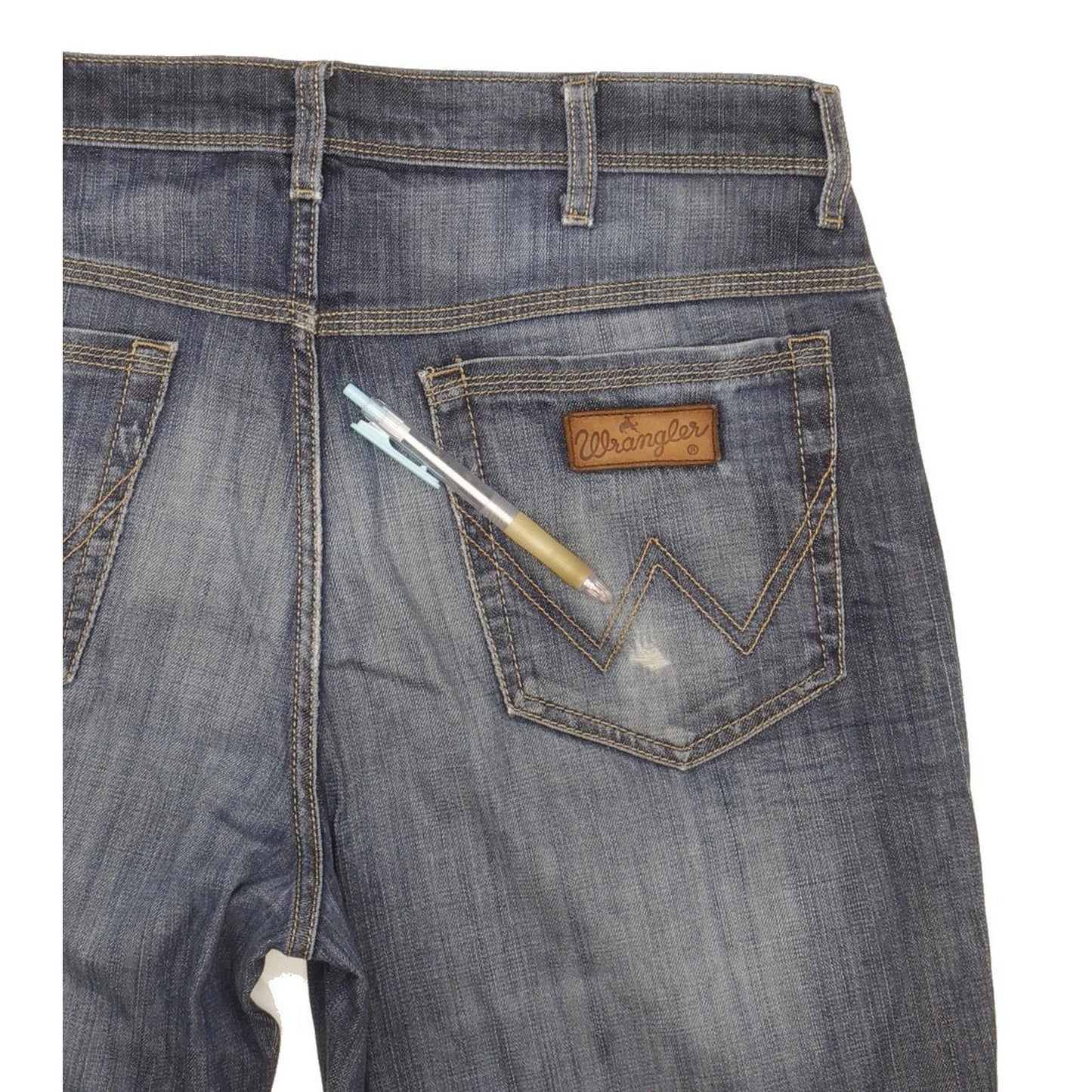 Wrangler Texas Men Blue Straight Regular Stretch Jeans W38 L34