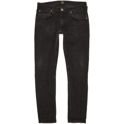 Lee Luke Men Black Skinny Slim Stretch Jeans W31 L30