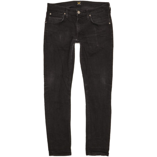 Lee Luke Men Black Skinny Slim Stretch Jeans W31 L30