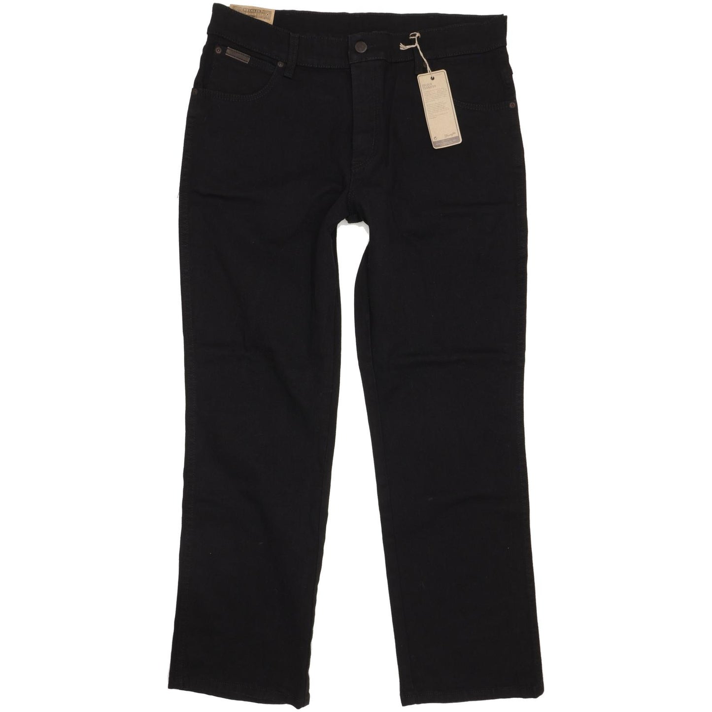 Wrangler Texas Men Black Straight Regular Stretch Jeans W36 L30