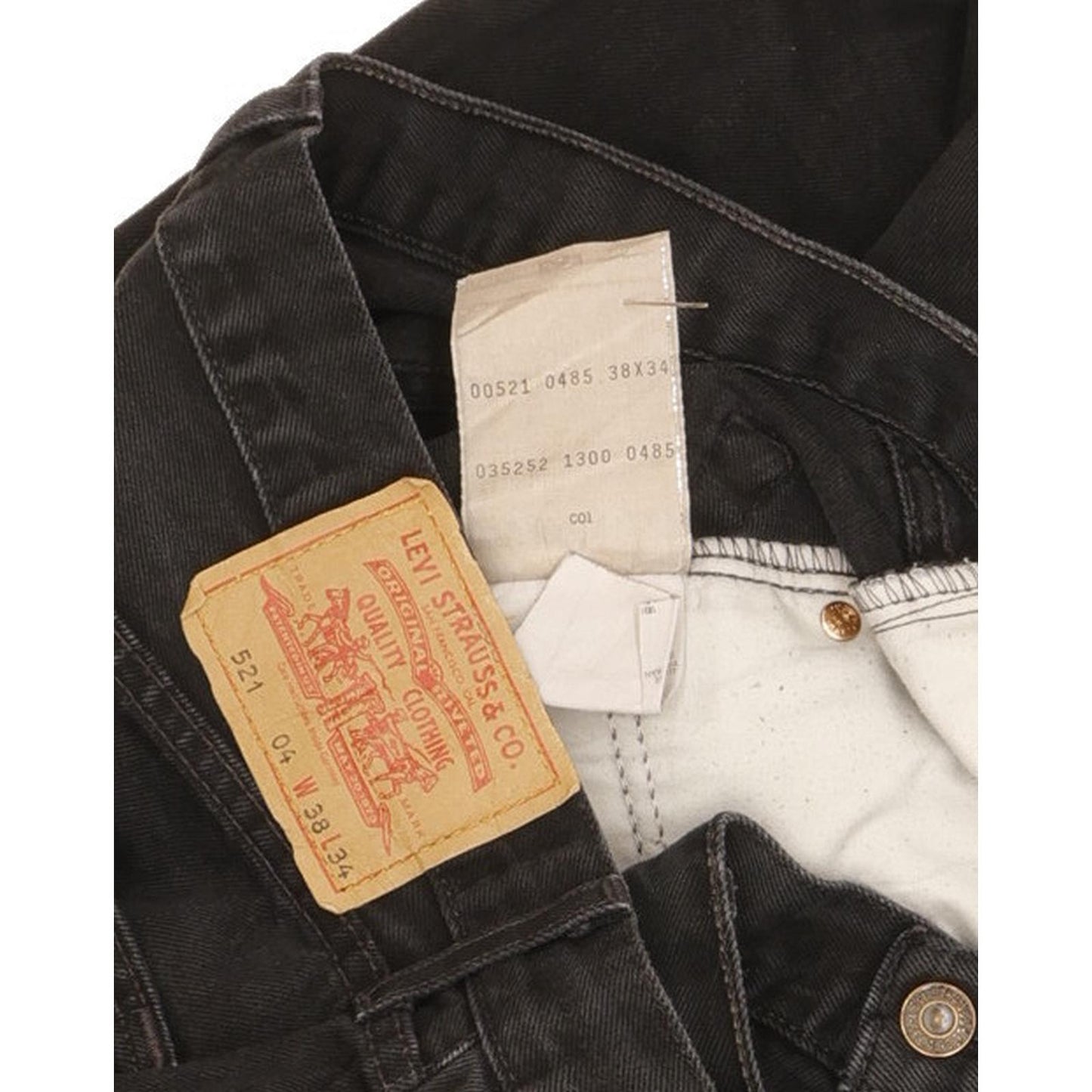 Levi's 521 Men Black Straight Regular Jeans W37 L32
