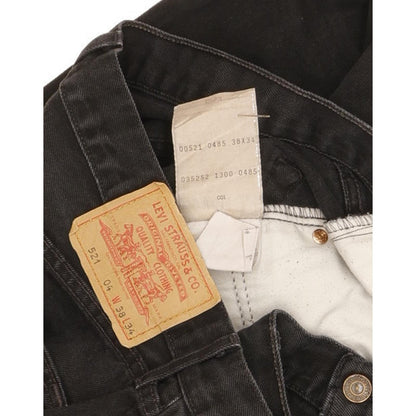 Levi's 521 Men Black Straight Regular Jeans W37 L32