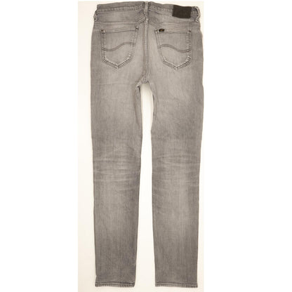Lee Rider Men Grey Straight Slim Stretch Jeans W33 L34