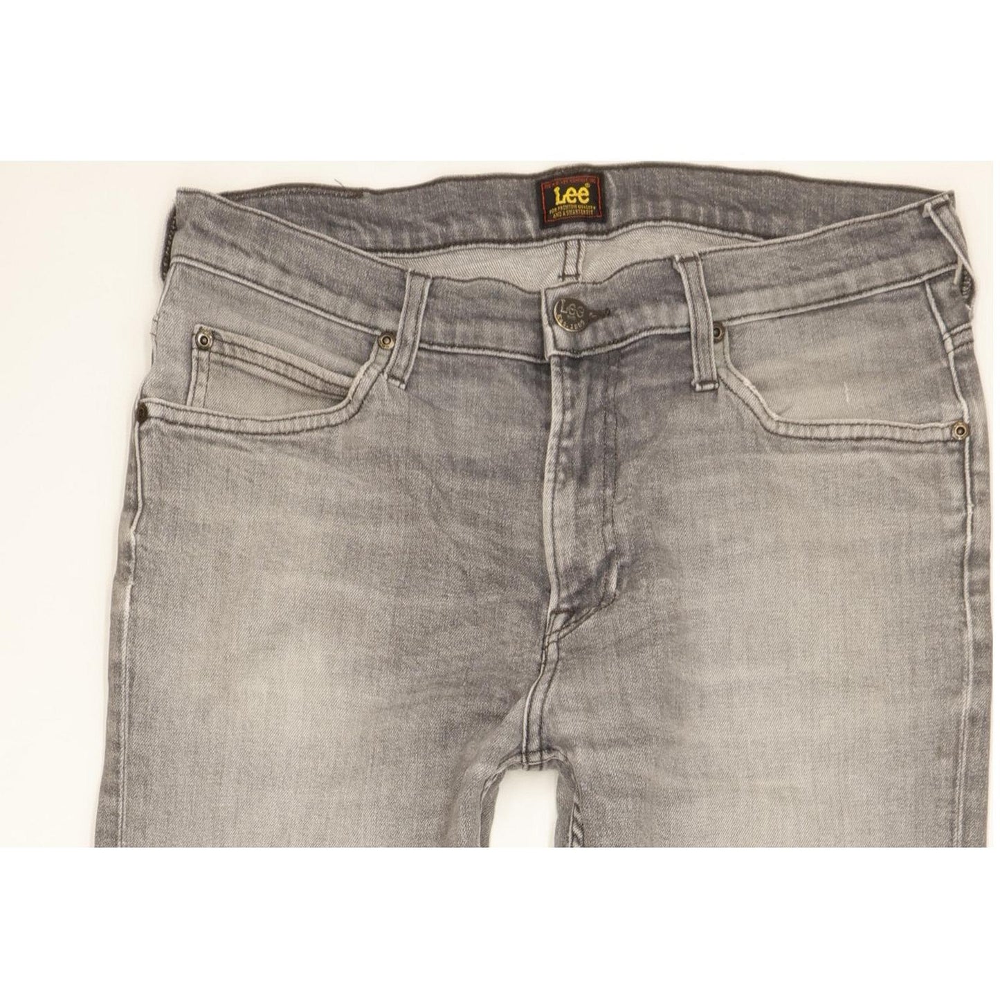 Lee Rider Men Grey Straight Slim Stretch Jeans W33 L34