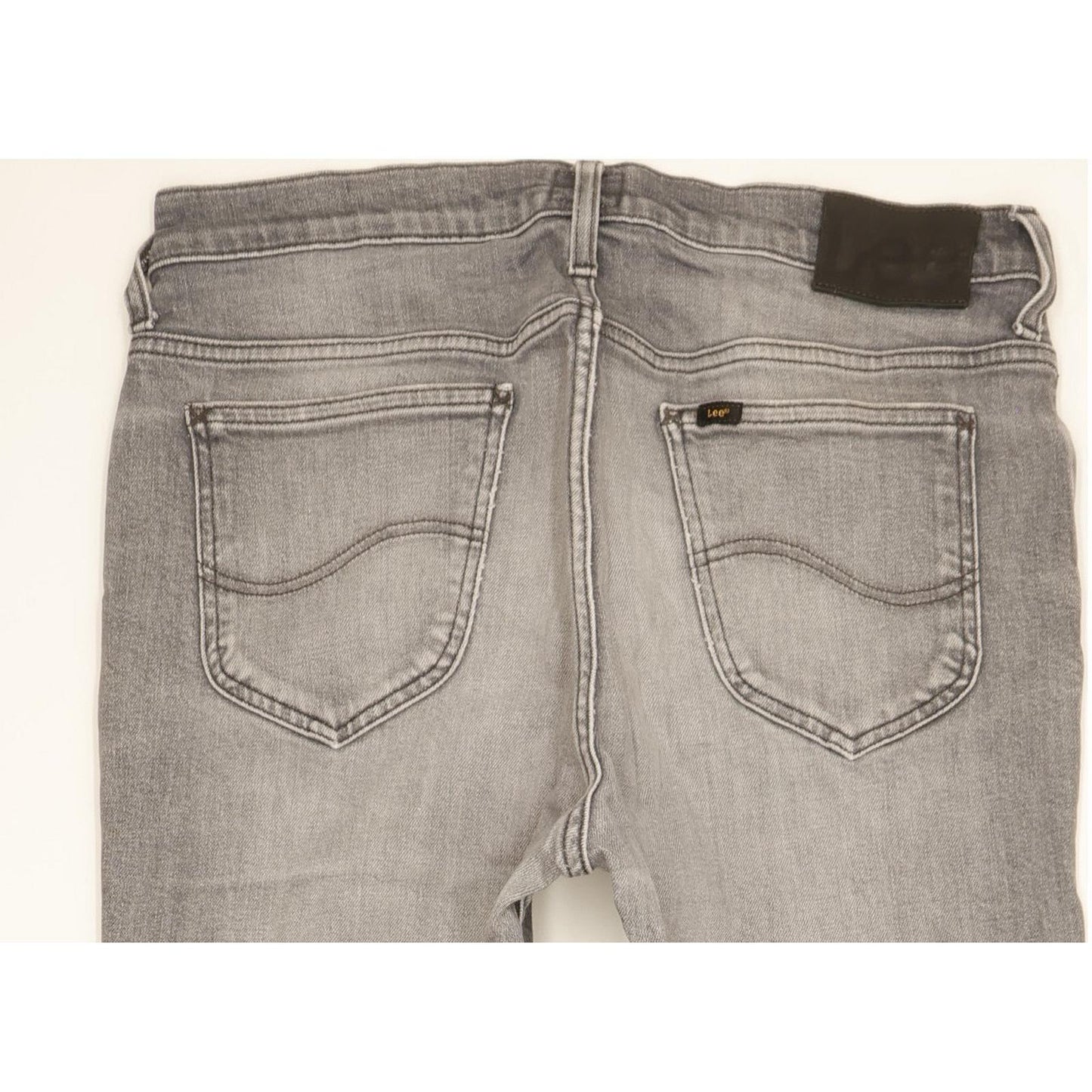 Lee Rider Men Grey Straight Slim Stretch Jeans W33 L34