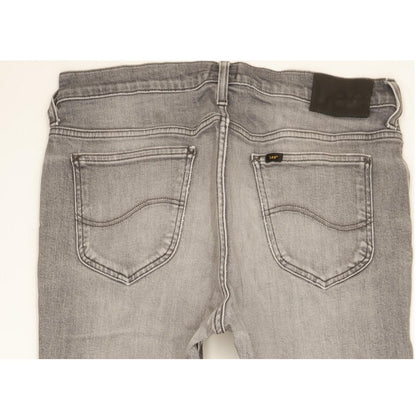 Lee Rider Men Grey Straight Slim Stretch Jeans W33 L34