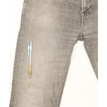 Lee Rider Men Grey Straight Slim Stretch Jeans W33 L34