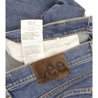 Lee Brooklyn Men Blue Straight Regular Stretch Jeans W36 L31