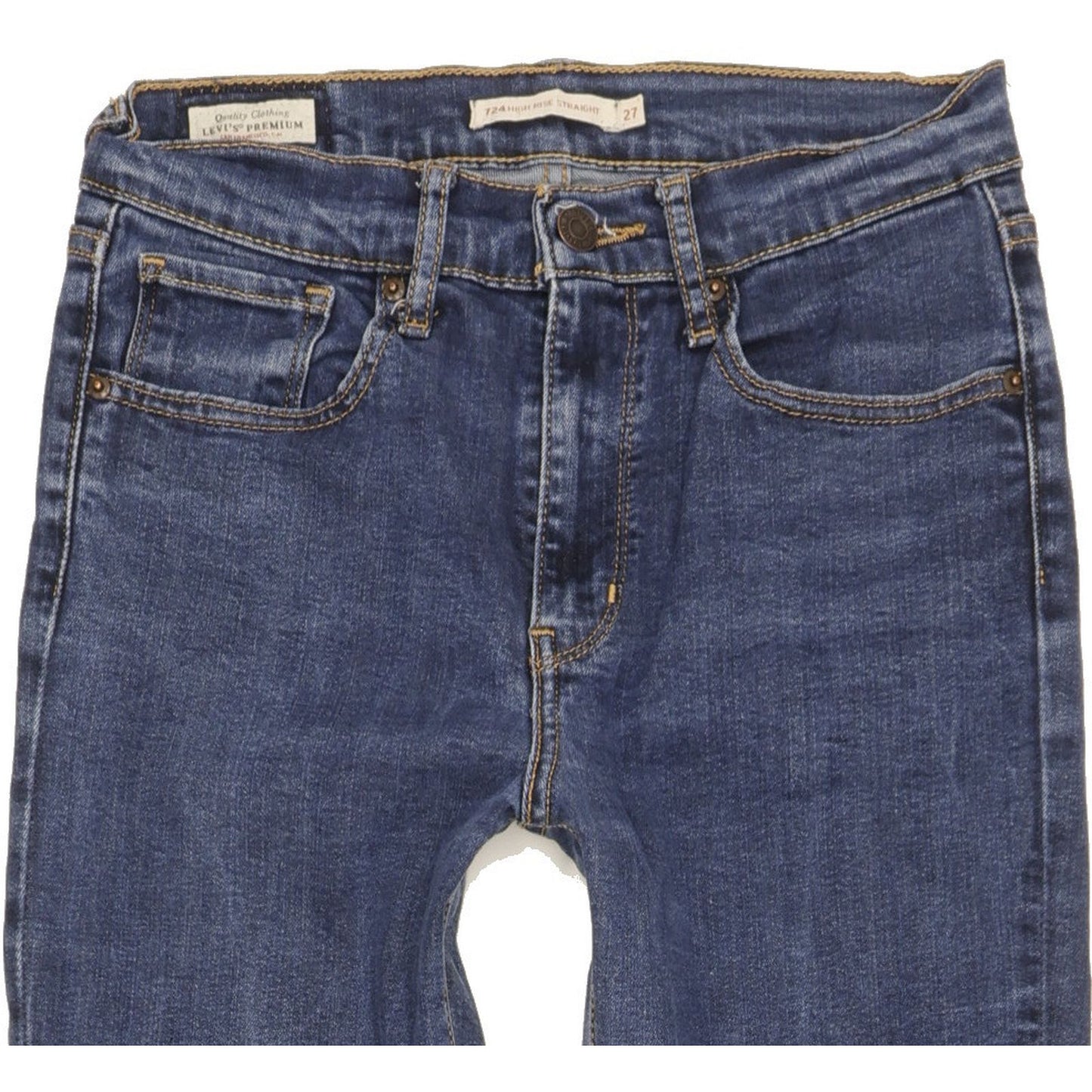 Levi's 724 Men Blue Straight Slim Stretch Jeans W27 L31
