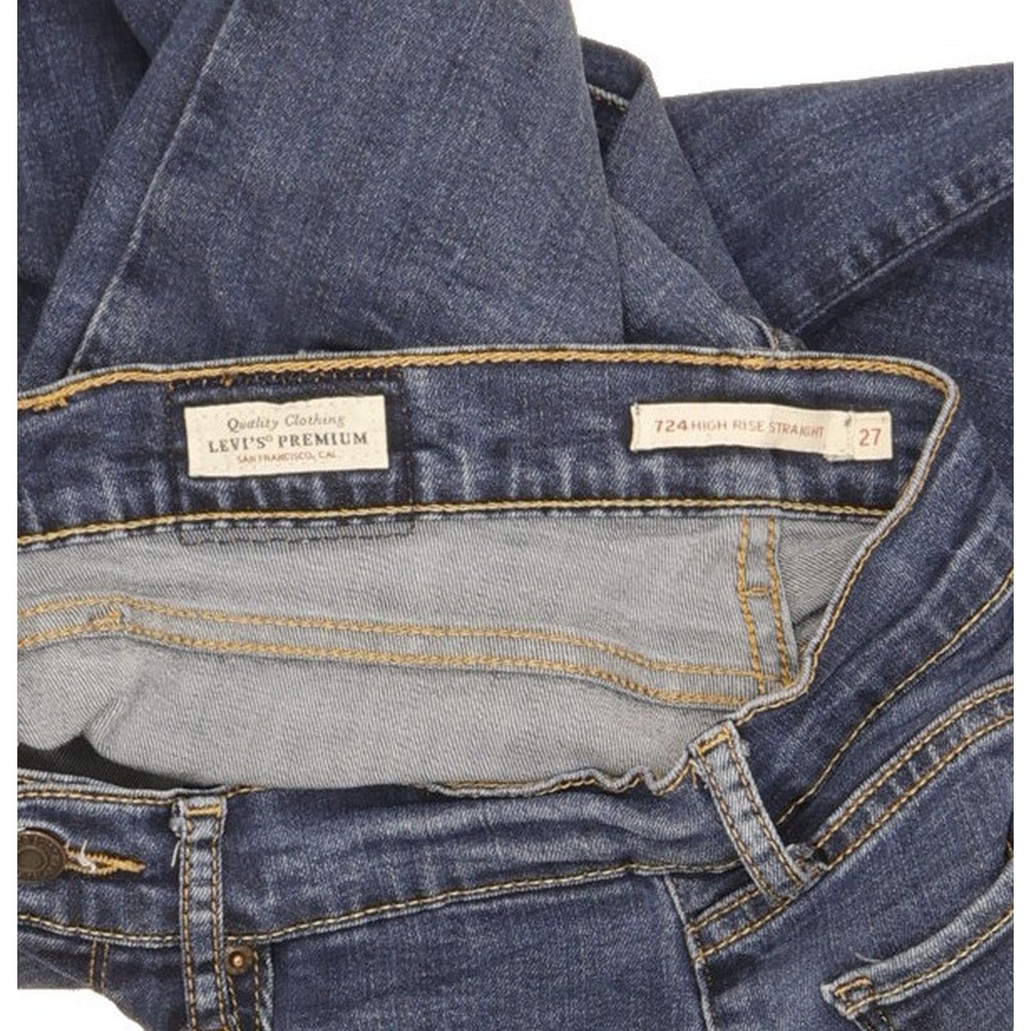 Levi's 724 Men Blue Straight Slim Stretch Jeans W27 L31