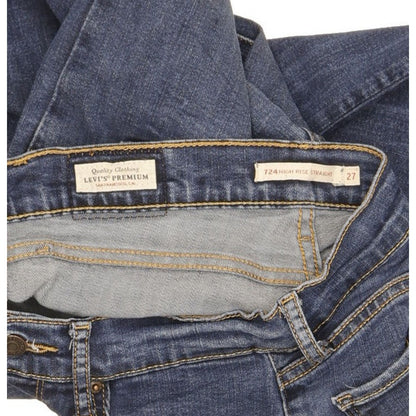 Levi's 724 Men Blue Straight Slim Stretch Jeans W27 L31