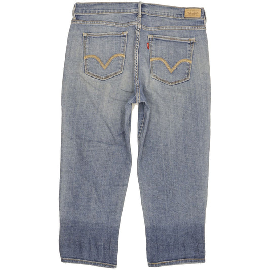 Levi's 515 Women Blue Tapered Relaxed Capri Stretch Jeans W29 L30
