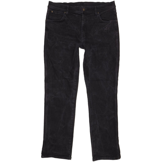 Wrangler Men Black Straight Regular Stretch Jeans W36 L32