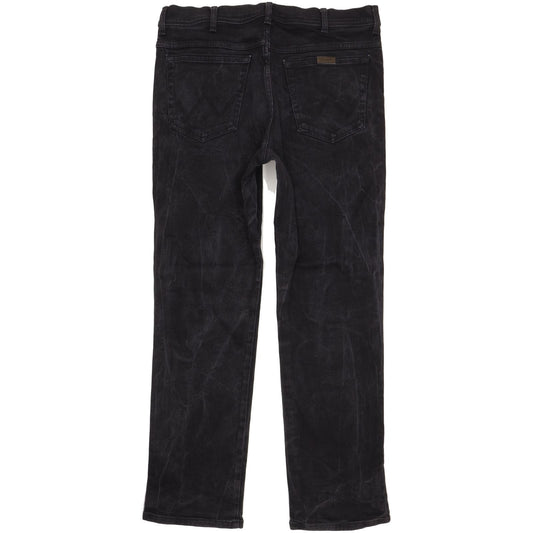 Wrangler Men Black Straight Regular Stretch Jeans W36 L32