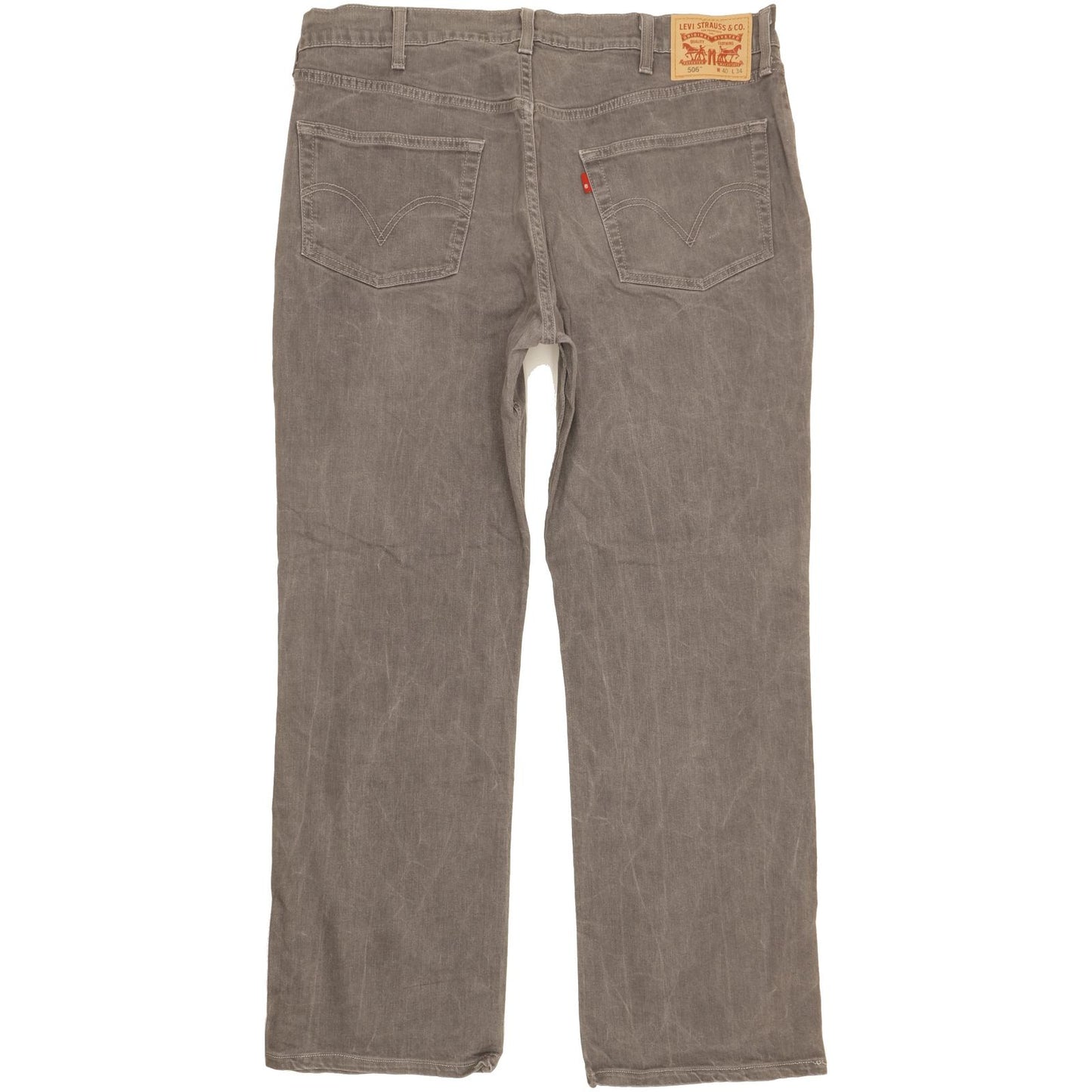 Levi's 506 Men Grey Straight Regular Stretch Jeans W40 L31