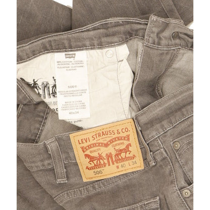 Levi's 506 Men Grey Straight Regular Stretch Jeans W40 L31