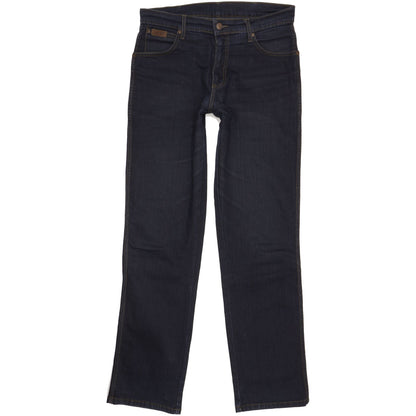 Wrangler Texas Men Navy Straight Regular Stretch Jeans W33 L34