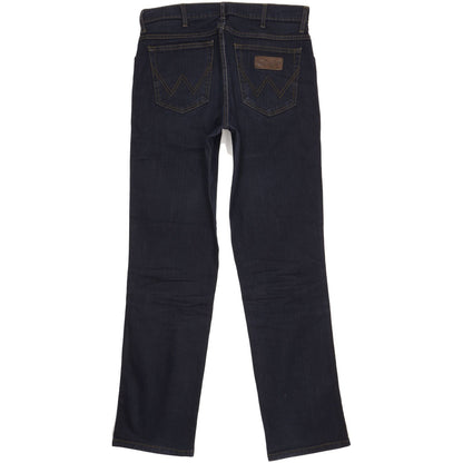 Wrangler Texas Men Navy Straight Regular Stretch Jeans W33 L34
