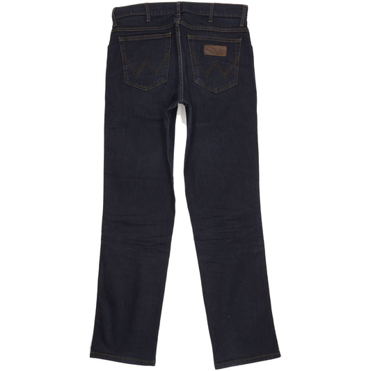 Wrangler Texas Men Navy Straight Regular Stretch Jeans W33 L34
