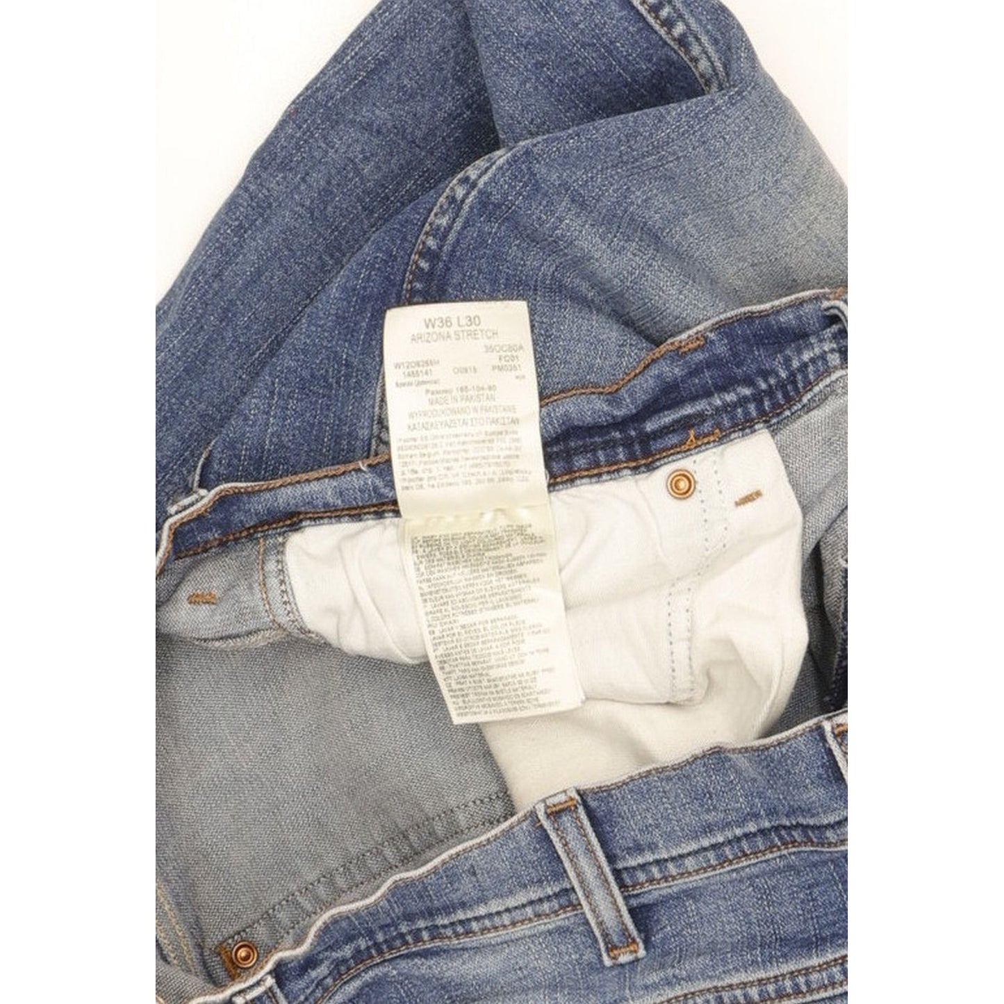 Wrangler Arizona Men Blue Straight Regular Stretch Jeans W36 L29