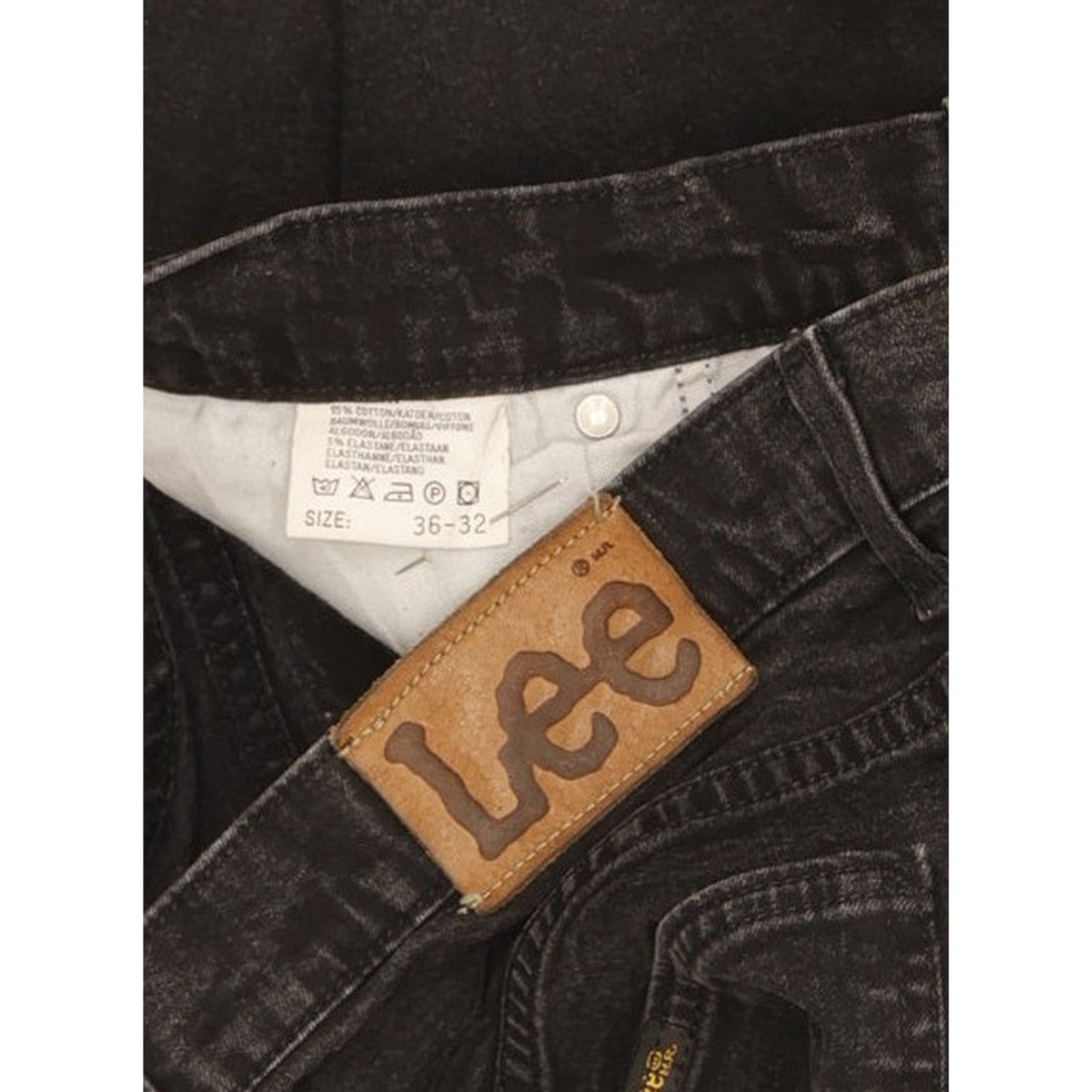 Lee Brooklyn Men Black Straight Regular Stretch Jeans W36 L31