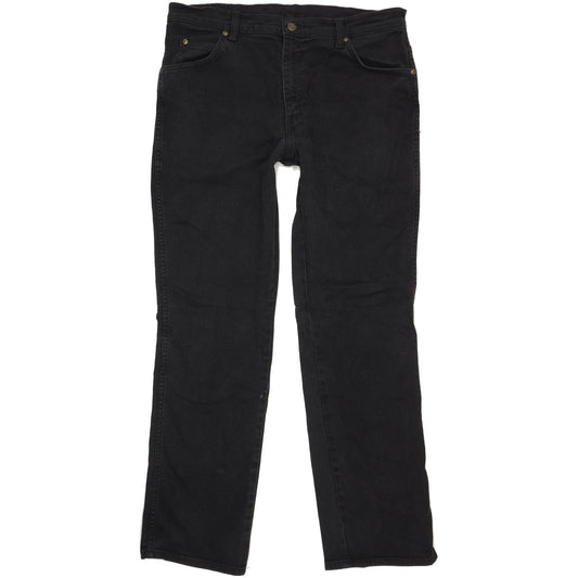 Wrangler Men Black Straight Regular Stretch Jeans W36 L32