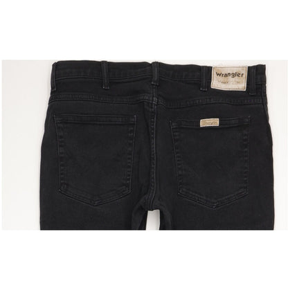 Wrangler Men Black Straight Regular Stretch Jeans W36 L32