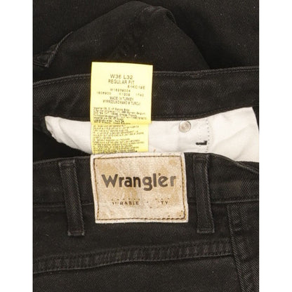 Wrangler Men Black Straight Regular Stretch Jeans W36 L32