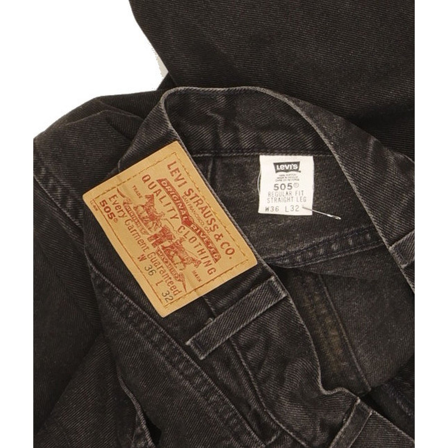 Levi's 505 Men Black Straight Regular Jeans W36 L32