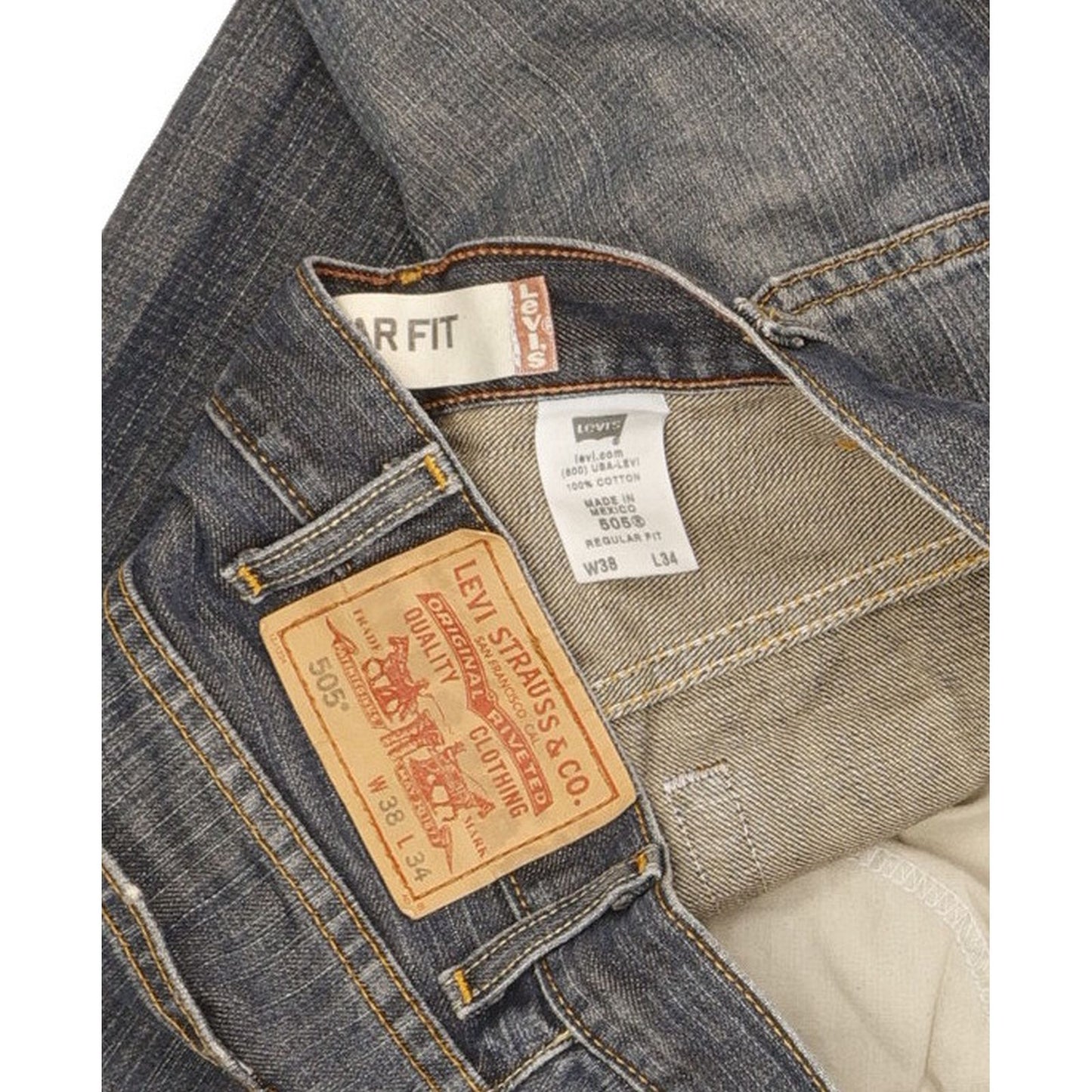 Levi's 505 Men Blue Straight Regular Jeans W38 L34