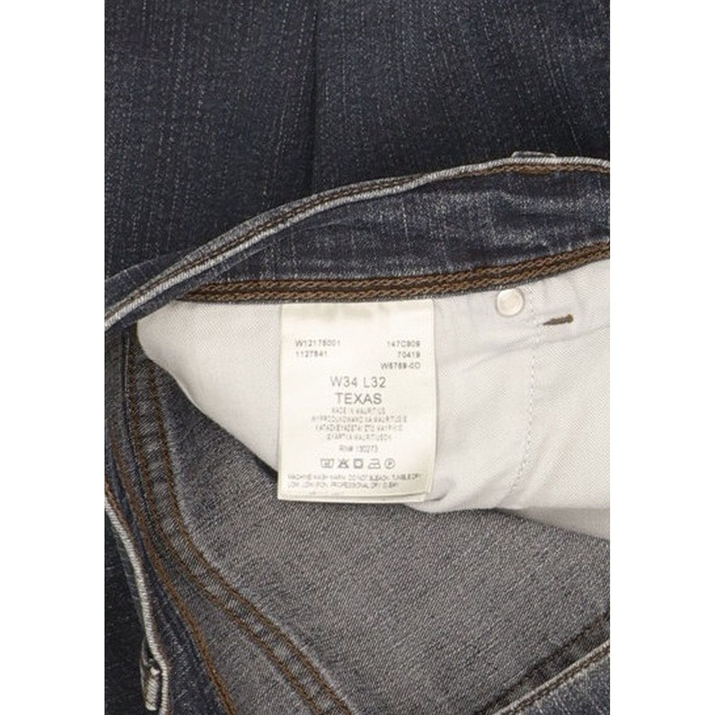 Wrangler Texas Men Blue Straight Regular Stretch Jeans W34 L32