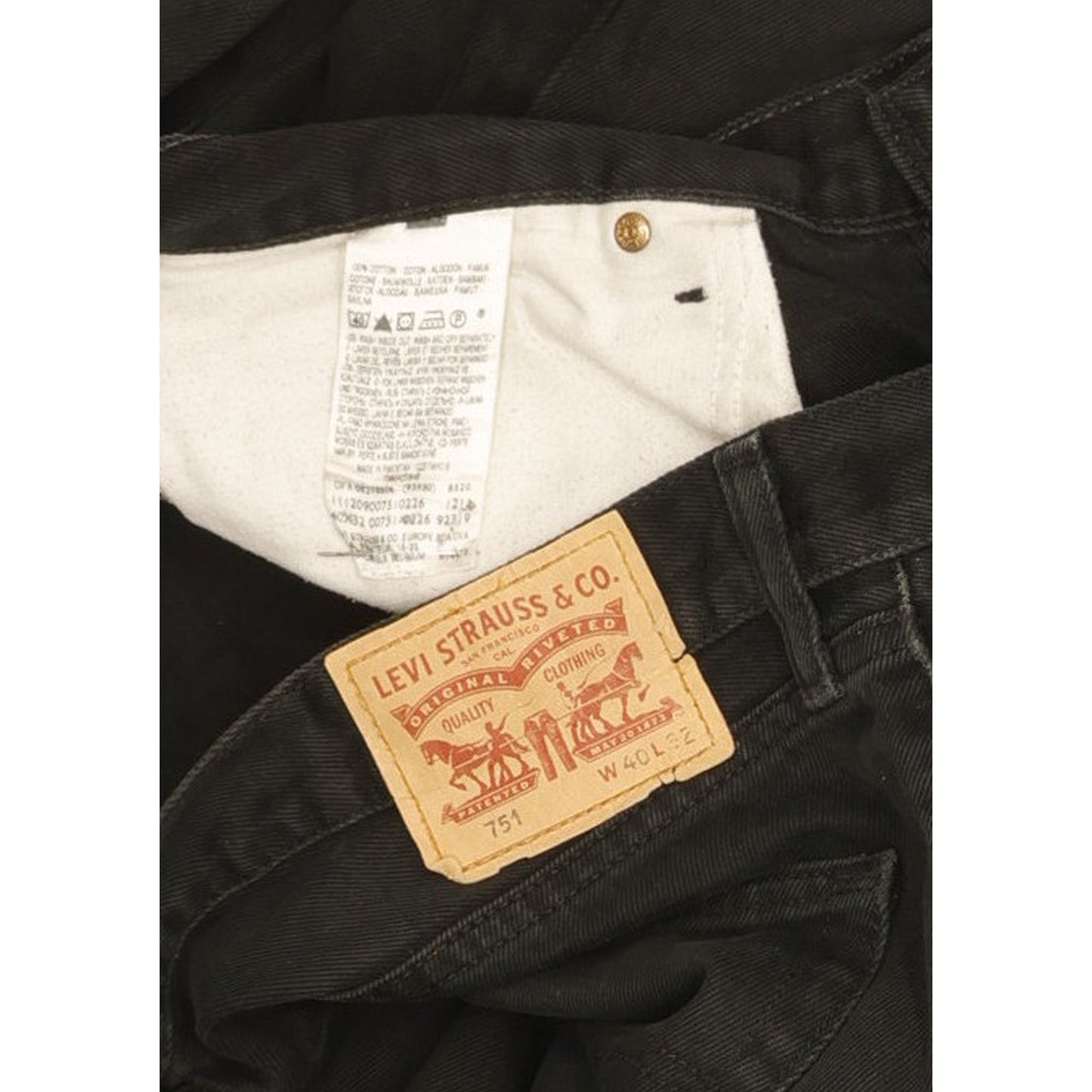 Levi's 751 Men Black Straight Regular Jeans W40 L31