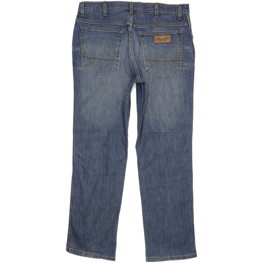 Wrangler Texas Men Blue Straight Regular Stretch Jeans W36 L30