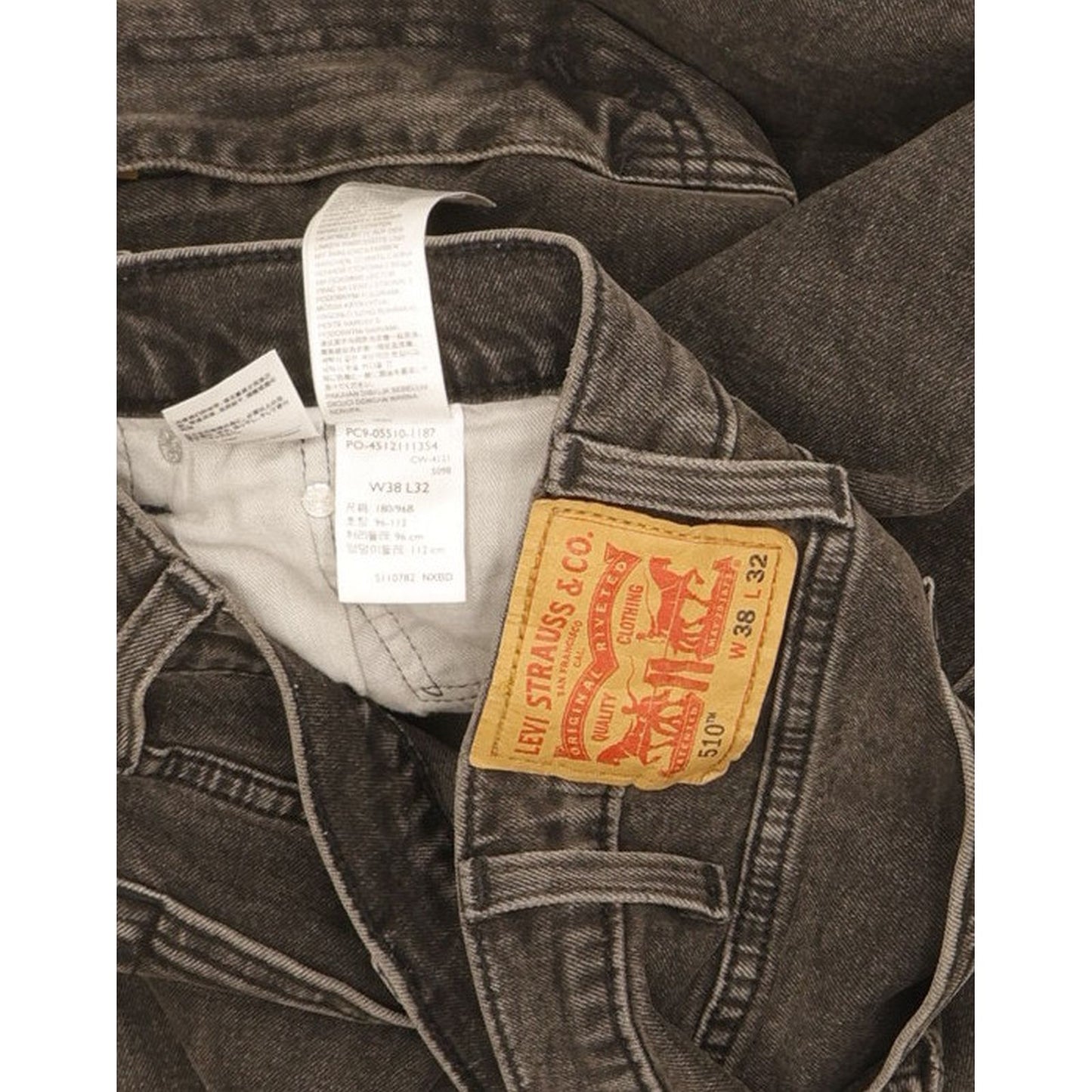 Levi's 510 Men Black Skinny Slim Jeans W38 L31