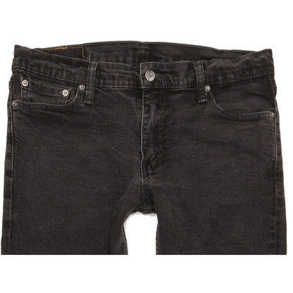 Levi's 504 Men Black Straight Regular Stretch Jeans W33 L30