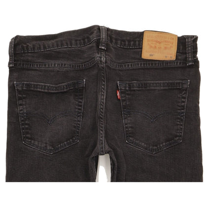 Levi's 504 Men Black Straight Regular Stretch Jeans W33 L30
