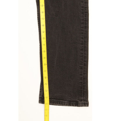 Levi's 504 Men Black Straight Regular Stretch Jeans W33 L30