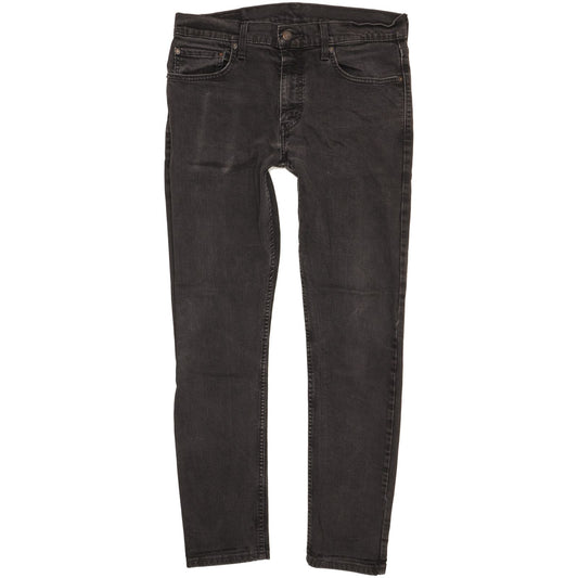 Levi's 512 Men Black Tapered Slim Stretch Jeans W33 L30