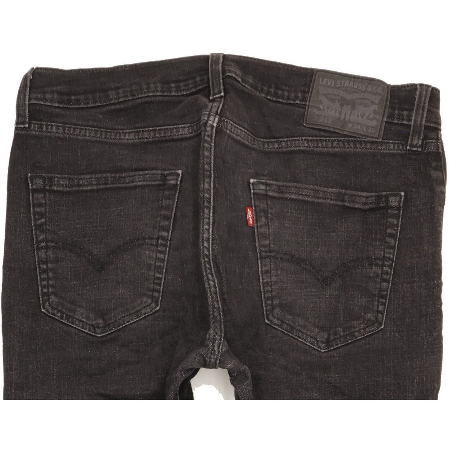 Levi's 512 Men Black Tapered Slim Stretch Jeans W34 L31