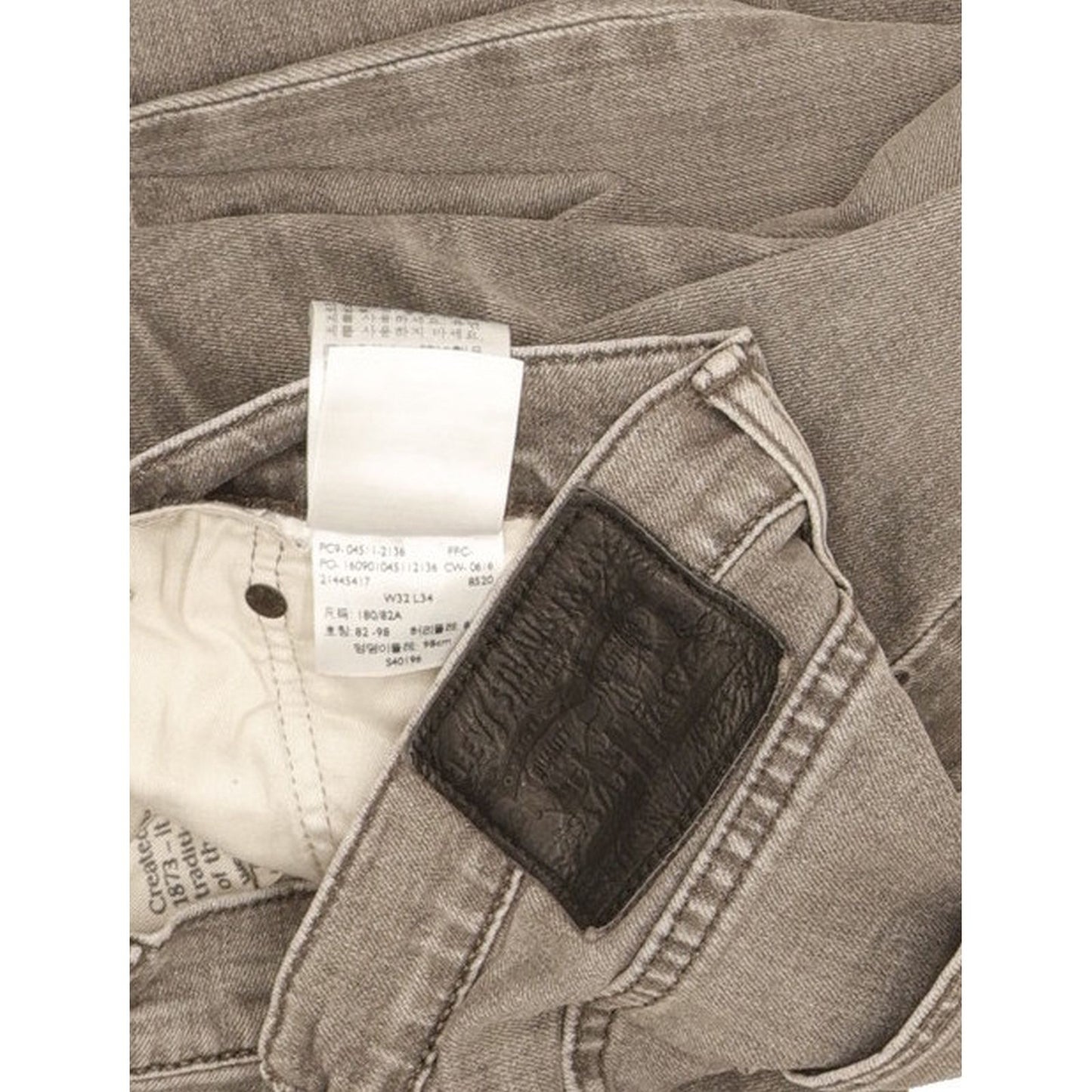 Levi's 511 Men Grey Straight Slim Jeans W32 L34