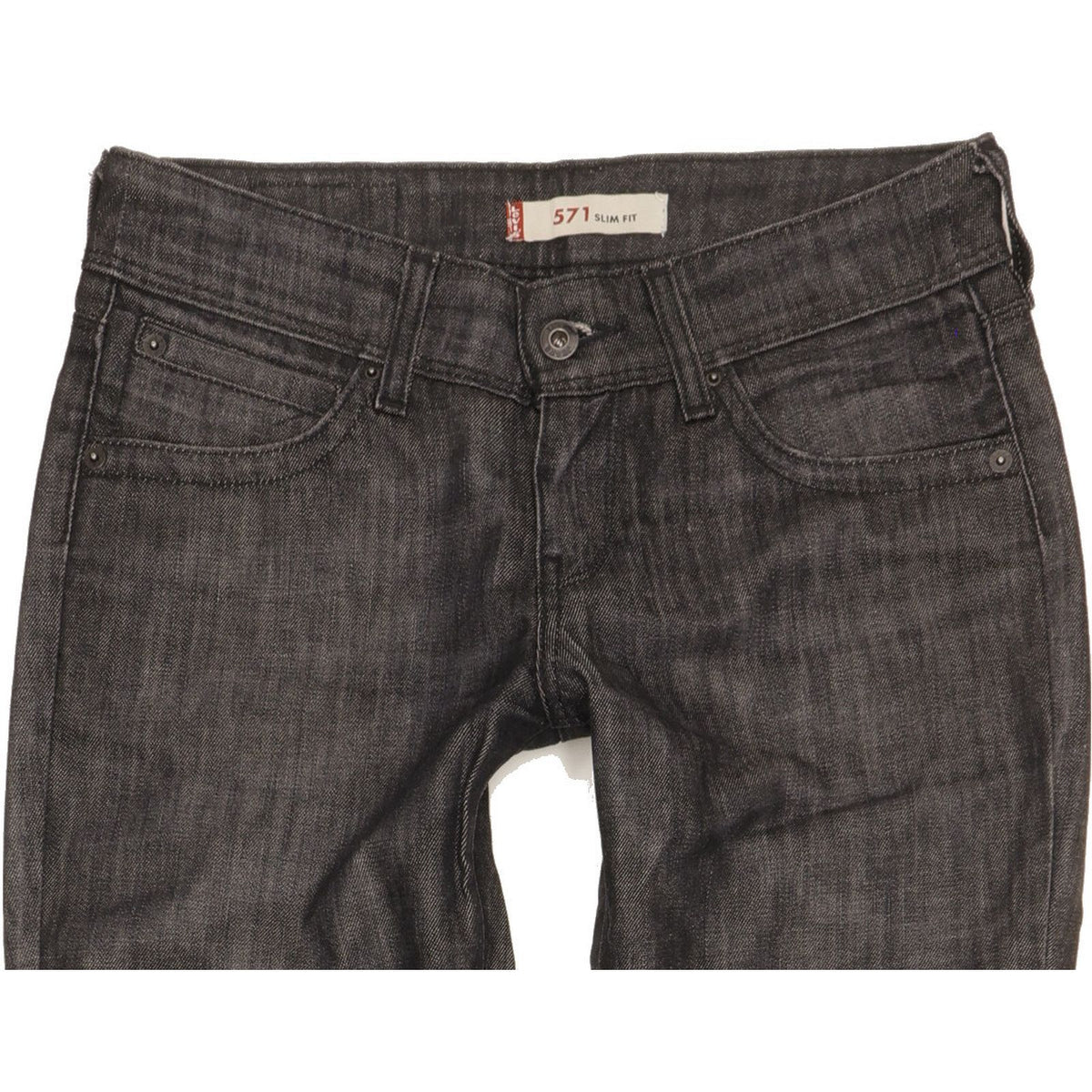 Levi's 571 Women Black Straight Slim Stretch Jeans W29 L32