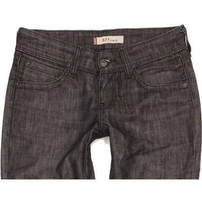 Levi's 571 Women Black Straight Slim Stretch Jeans W29 L32