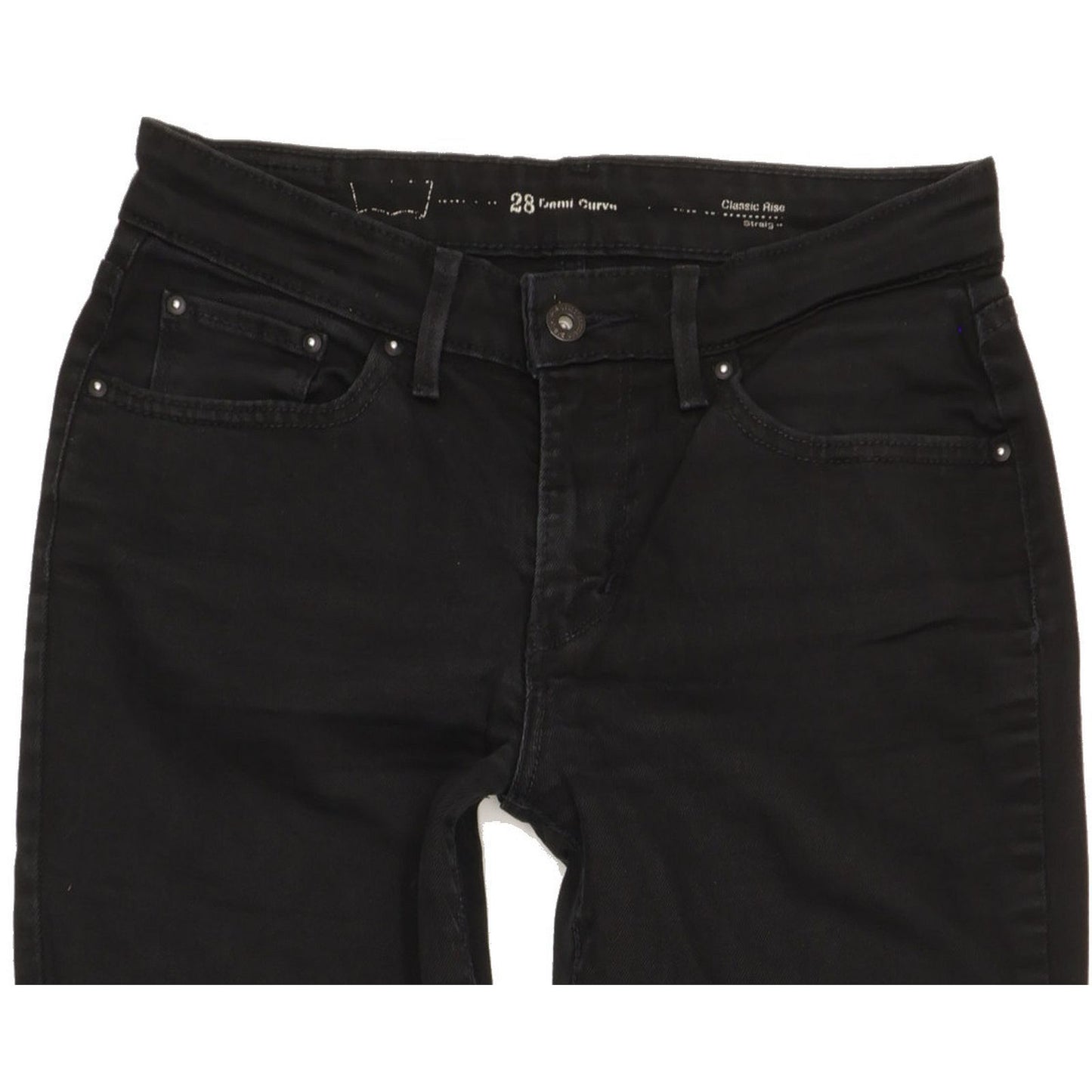 Levi's Demi Curve Women Black Straight Classic Stretch Jeans W28 L31