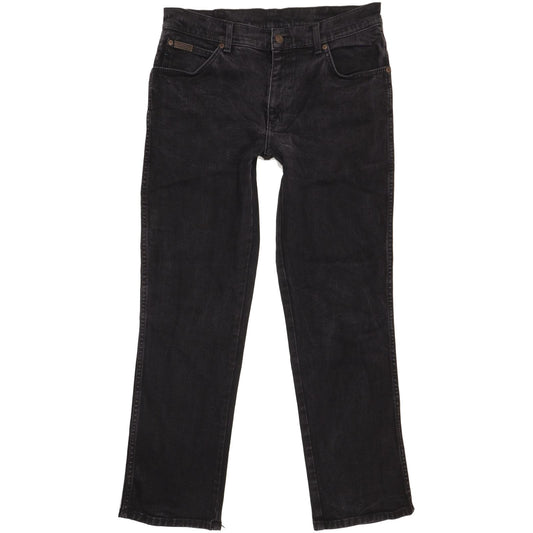 Wrangler Texas Men Black Straight Regular Stretch Jeans W34 L31